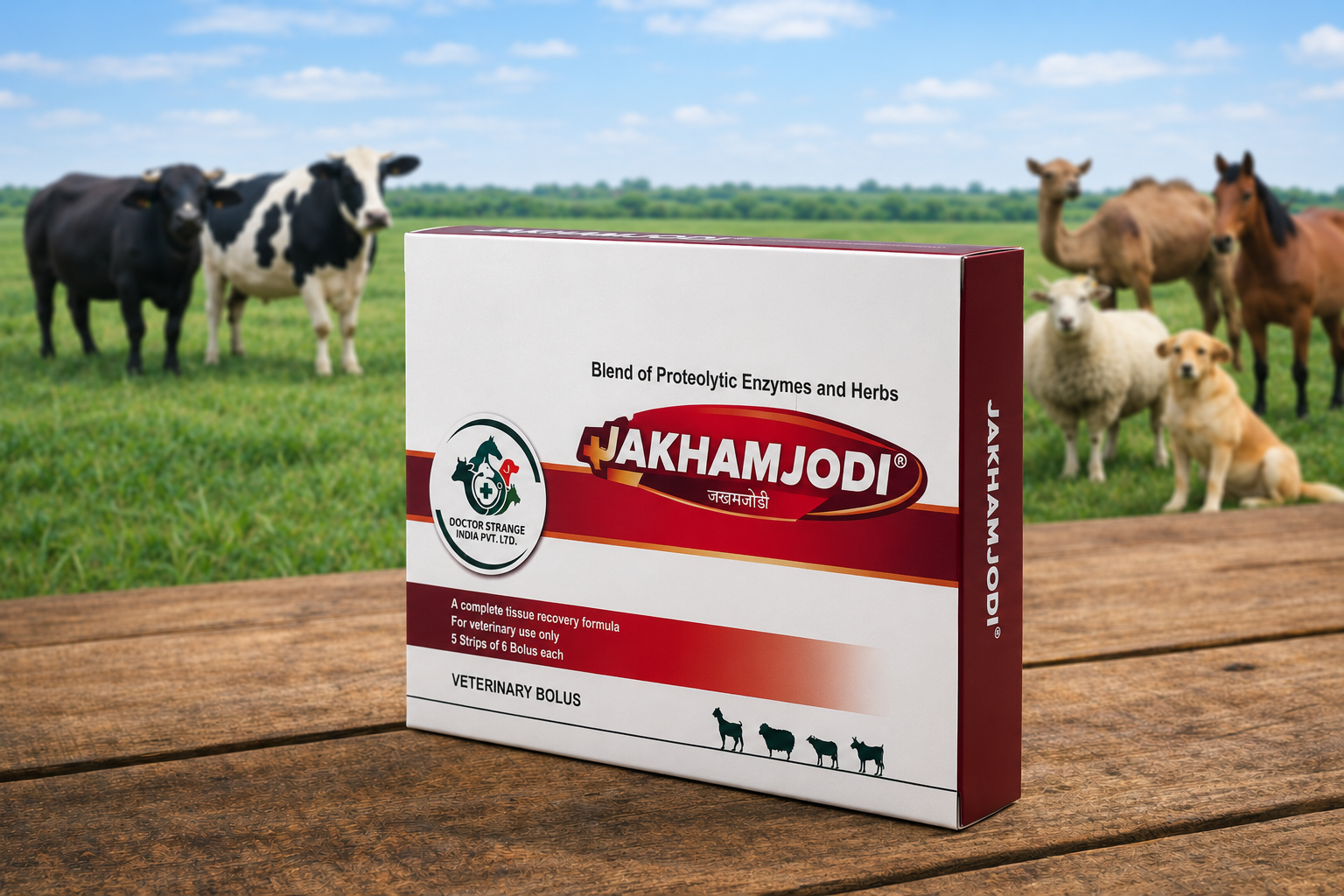 Jakhamjodi Veterinary Bolus pack of 5 strips of 6 bolus each